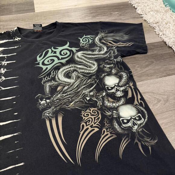 Other - tribal skull all over print t shirt XL 00s Y2K